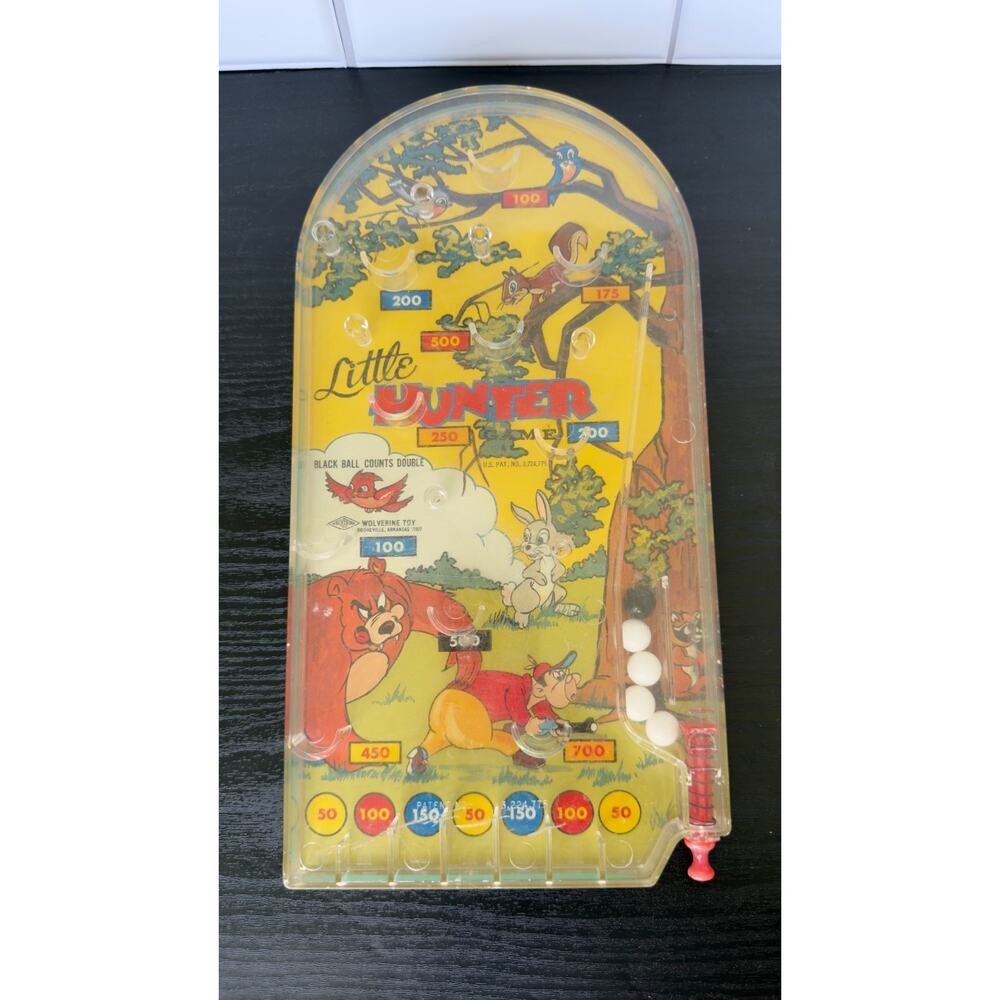 Vintage 1960 Wolverine "Little Hunter" Tin & Plastic Pinball Game